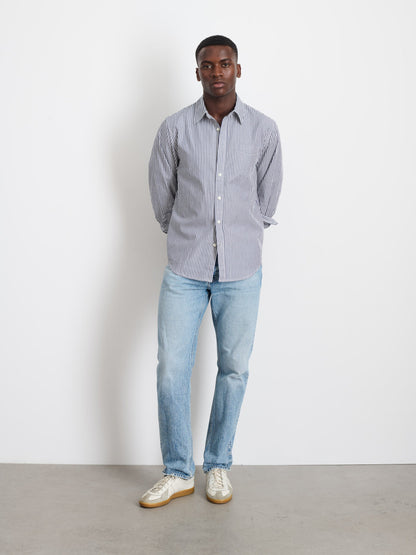 Alex Mill Mill Shirt in Striped Cotton Poplin Navy/White