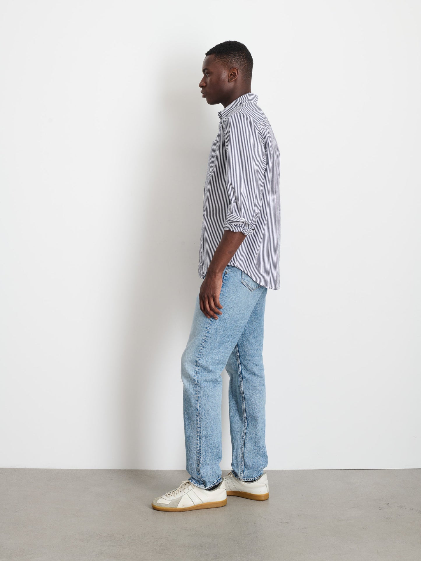 Alex Mill Mill Shirt in Striped Cotton Poplin Navy/White