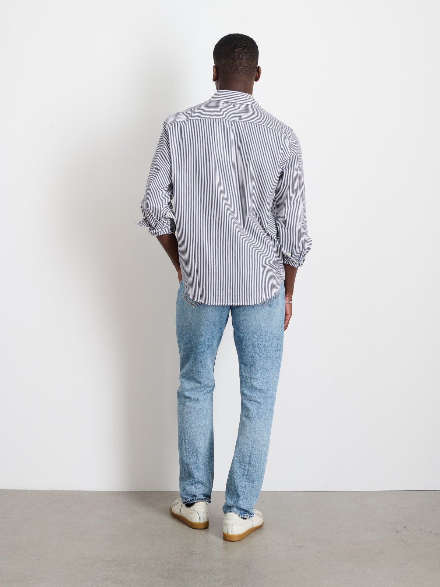 Alex Mill Mill Shirt in Striped Cotton Poplin Navy/White