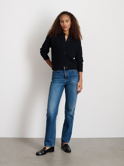 Alex Mill Nico Cardigan in Cotton Black
