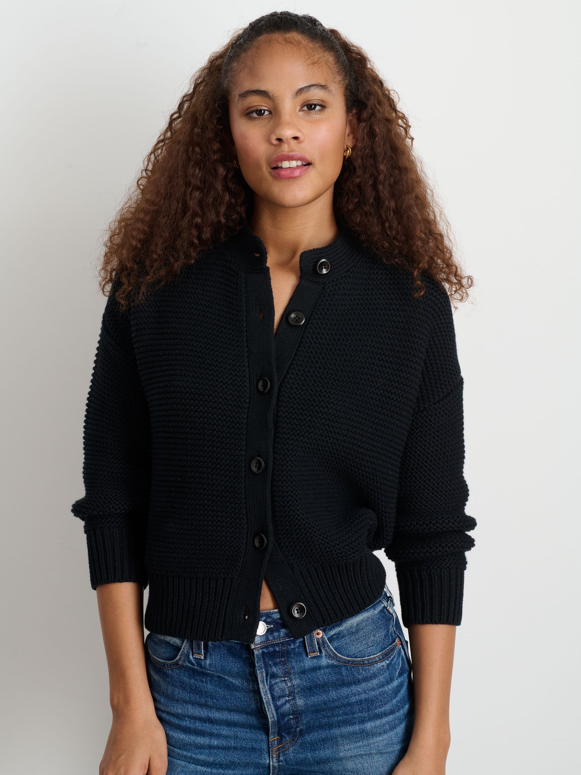 Alex Mill Nico Cardigan in Cotton Black