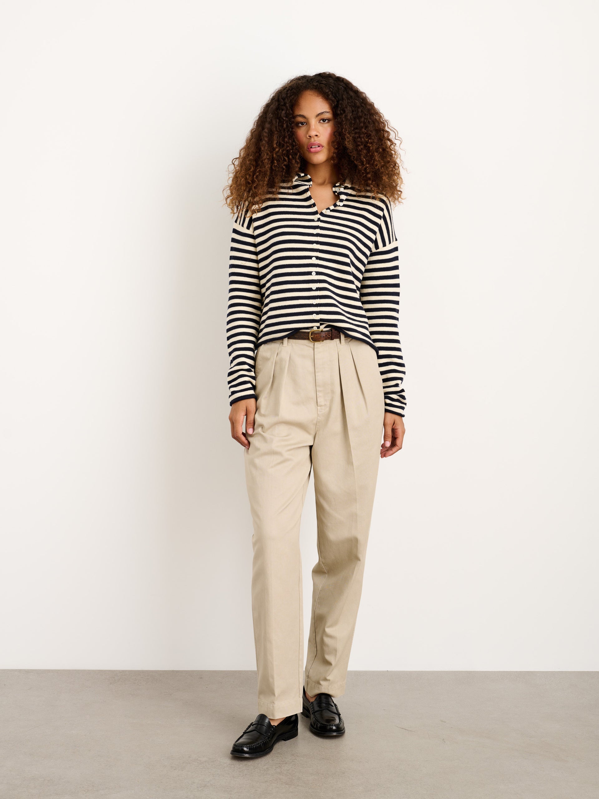 Alex Mill Taylor Striped Cardigan in Cotton Cashmere