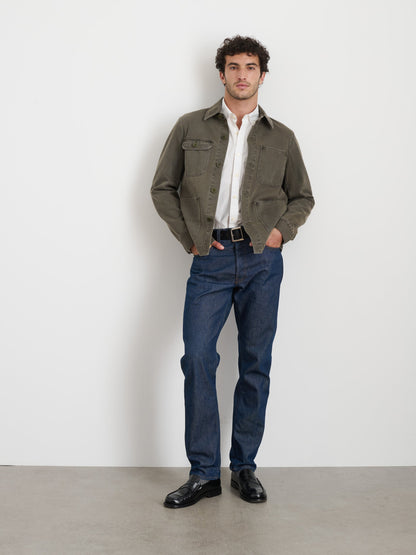 Alex Mill Garment Dyed Work Jacket in Recycled Denim Thyme