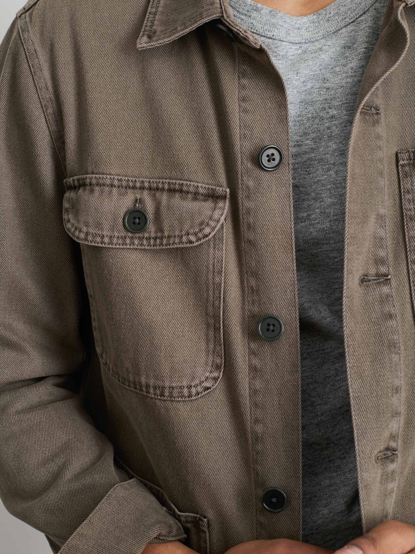 Alex Mill Garment Dyed Work Jacket in Recycled Denim Thyme
