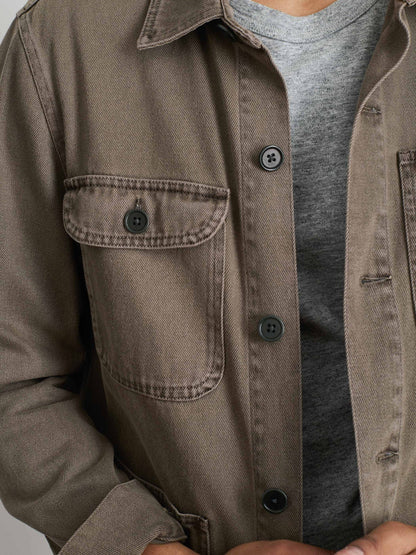 Alex Mill Garment Dyed Work Jacket in Recycled Denim Thyme