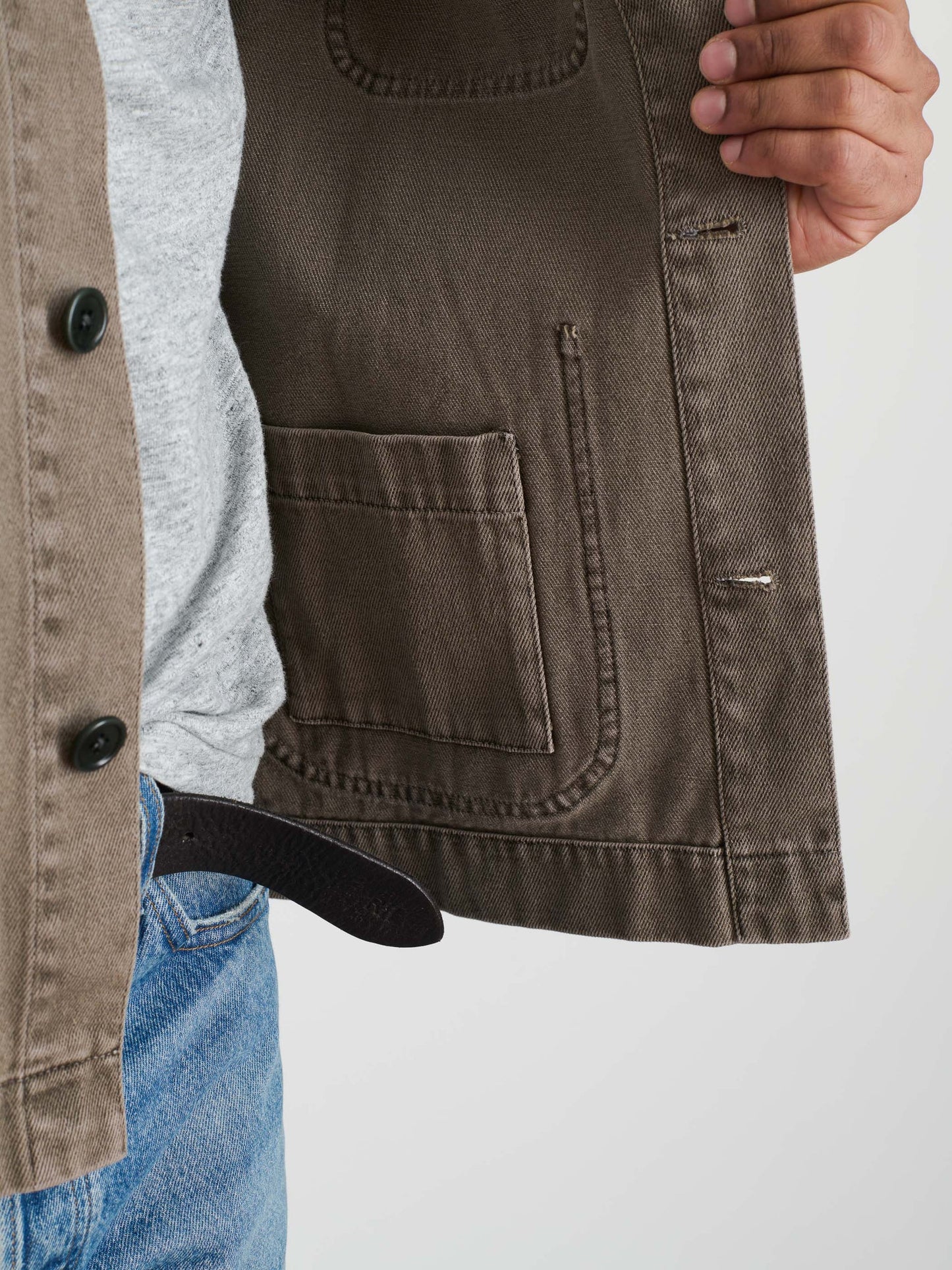 Alex Mill Garment Dyed Work Jacket in Recycled Denim Thyme