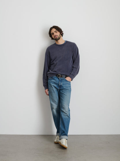 Alex Mill Marlon Sweatshirt in Lightweight Cotton Terry Dark Navy
