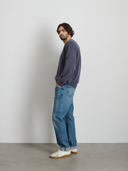 Alex Mill Marlon Sweatshirt in Lightweight Cotton Terry Dark Navy