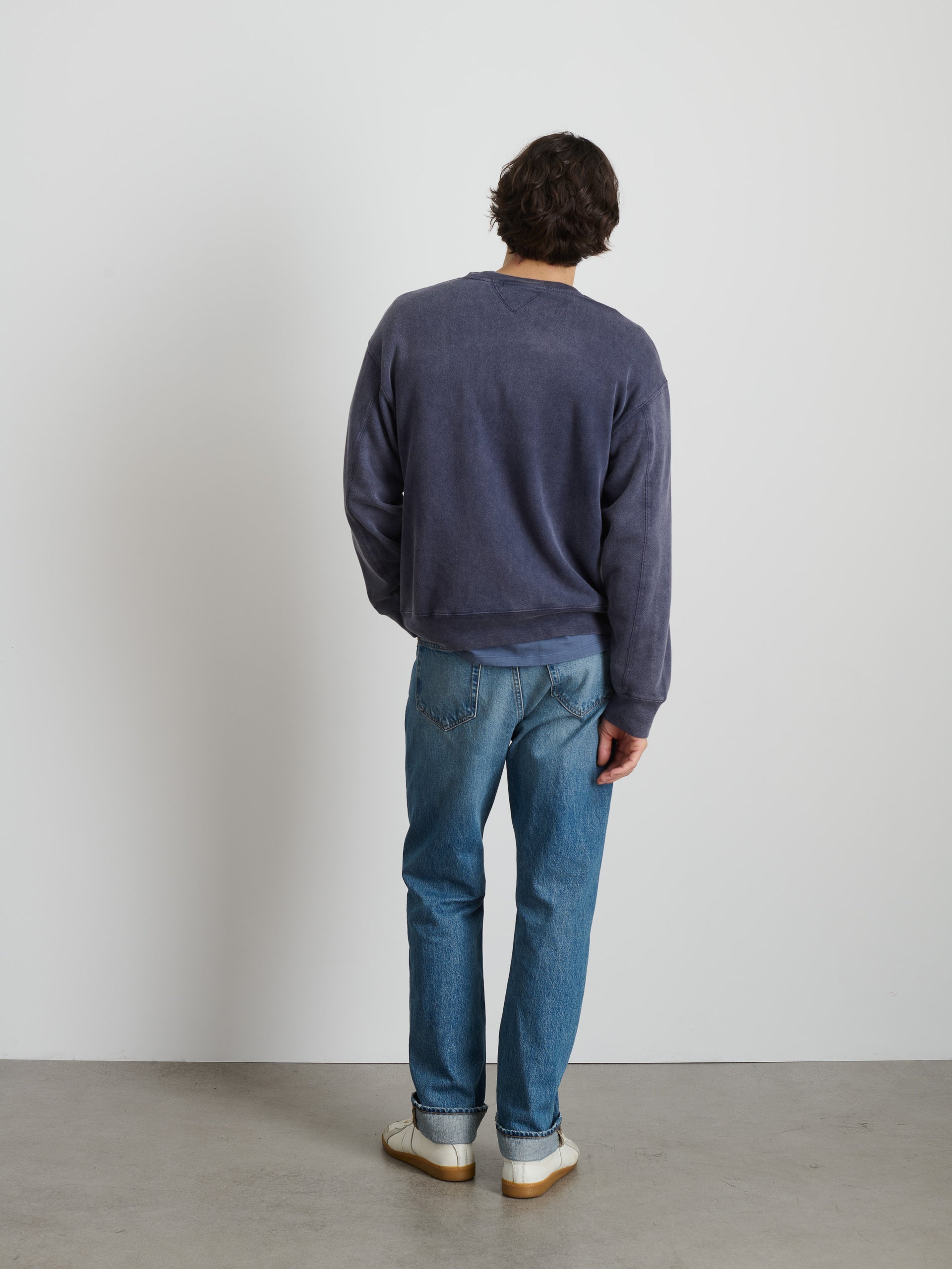 Alex Mill Marlon Sweatshirt in Lightweight Cotton Terry Dark Navy