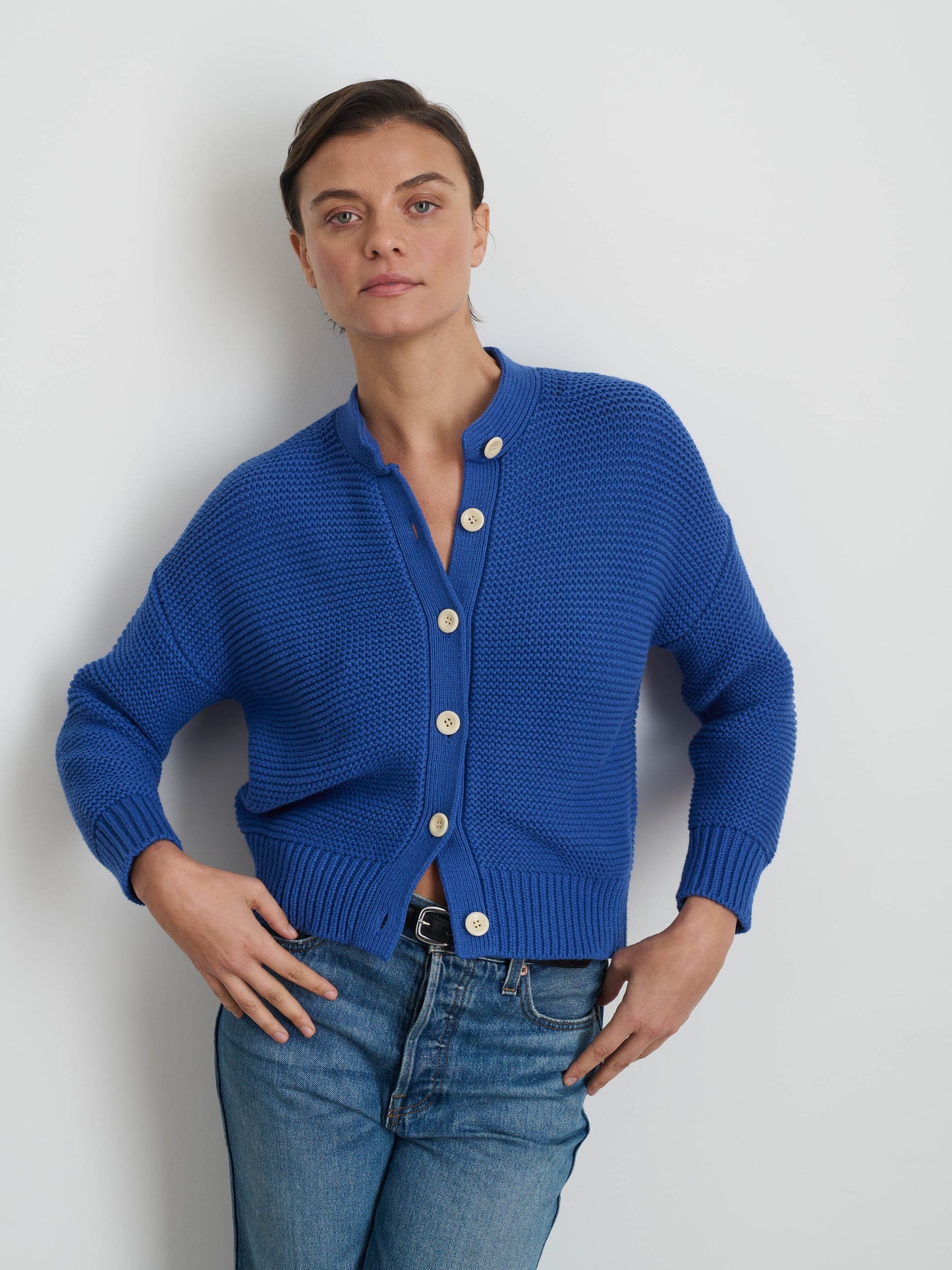 Alex Mill Nico Cardigan in Cotton Cosmic Blue