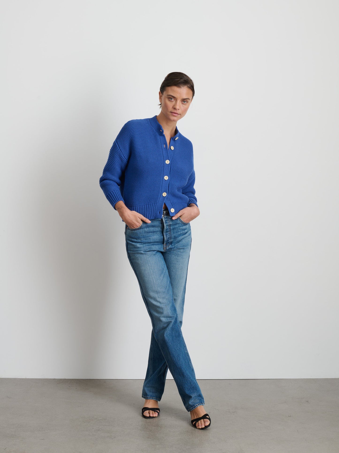 Alex Mill Nico Cardigan in Cotton Cosmic Blue