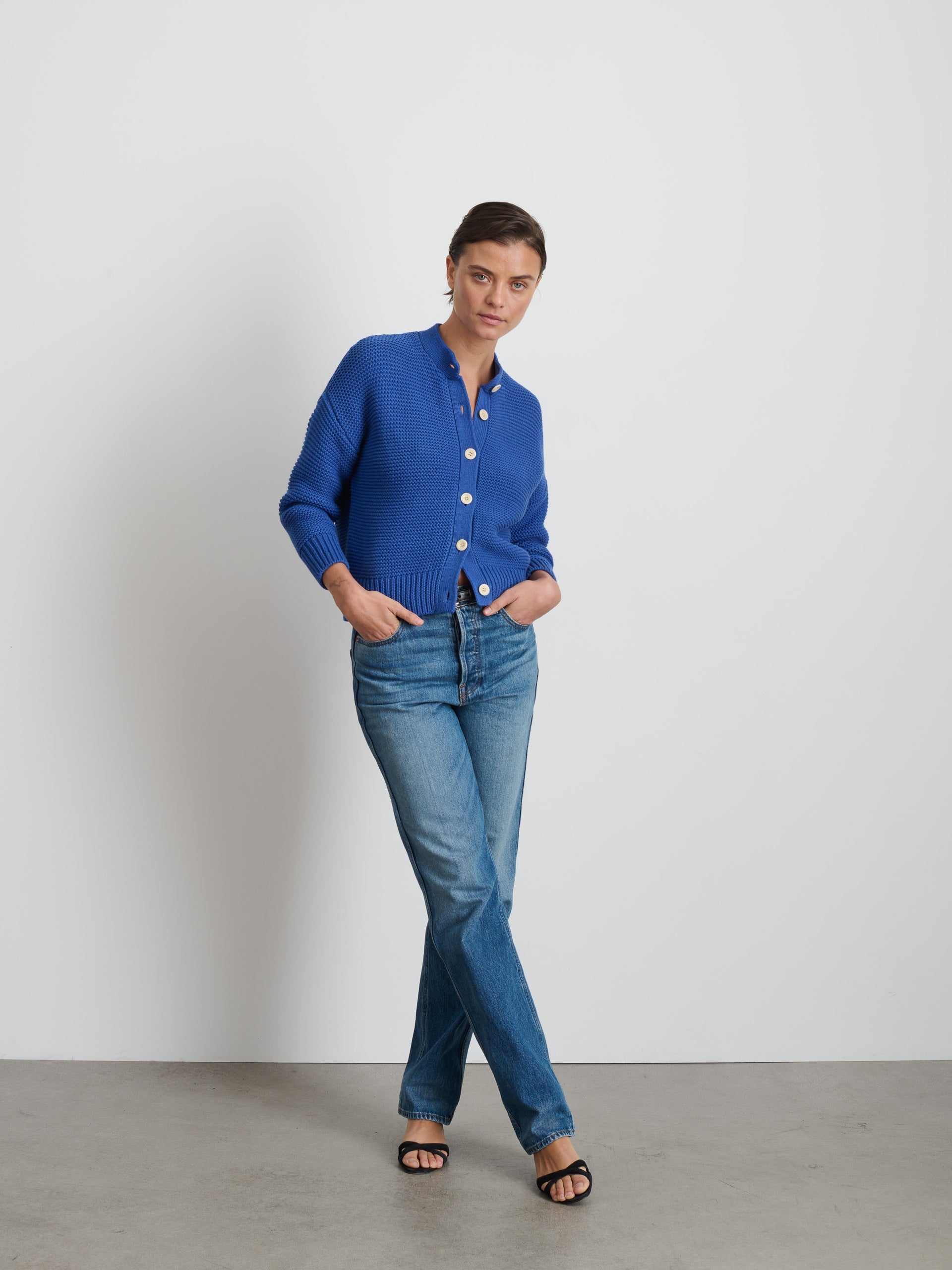 Alex Mill Nico Cardigan in Cotton Cosmic Blue