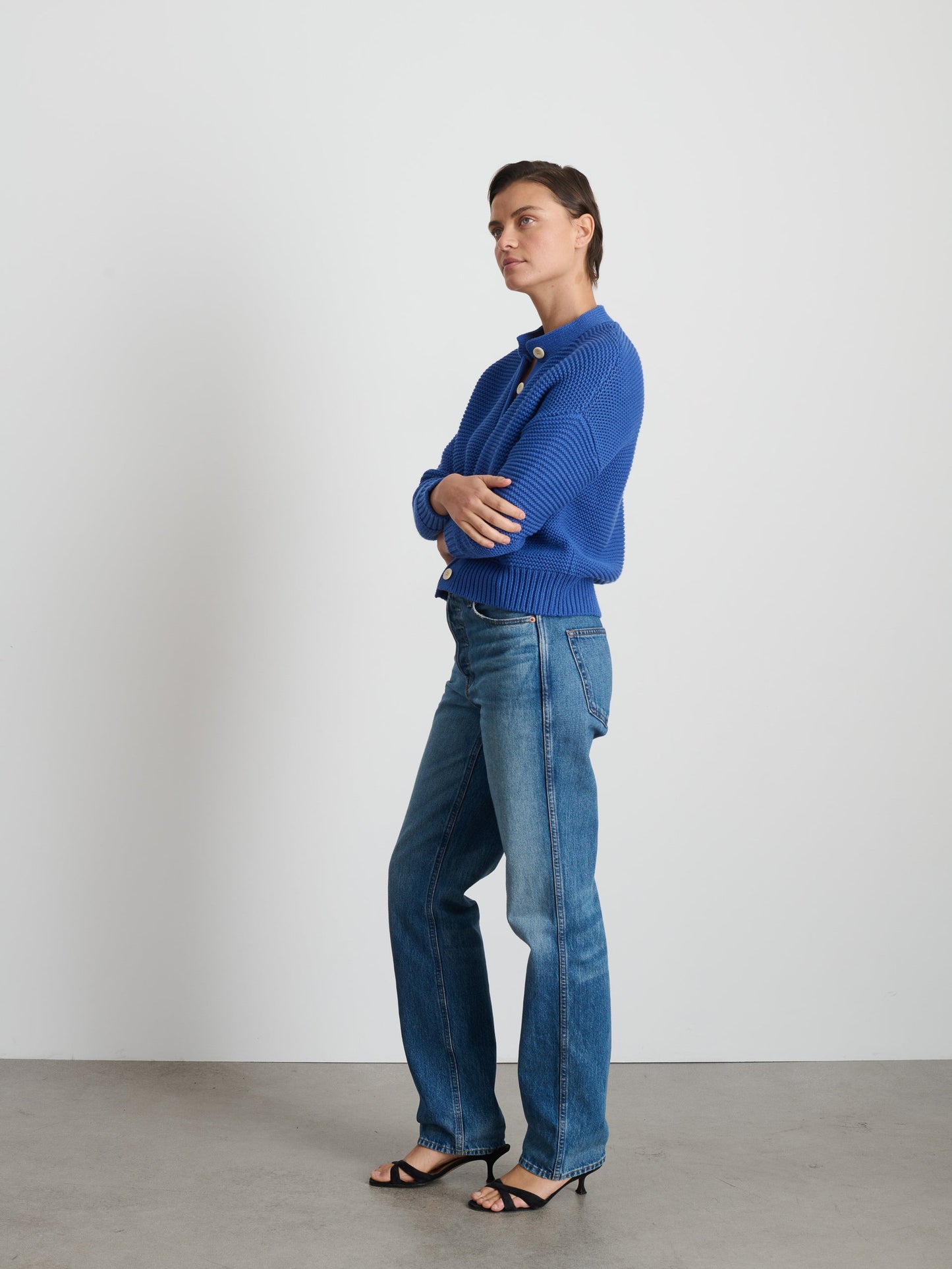 Alex Mill Nico Cardigan in Cotton Cosmic Blue