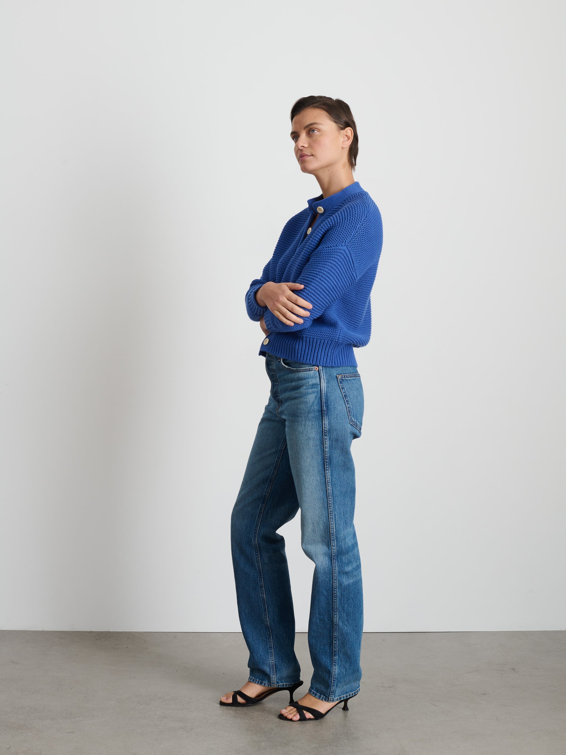 Alex Mill Nico Cardigan in Cotton Cosmic Blue