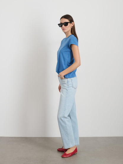Alex Mill Prospect Tee in Cotton Jersey Washed Cobalt