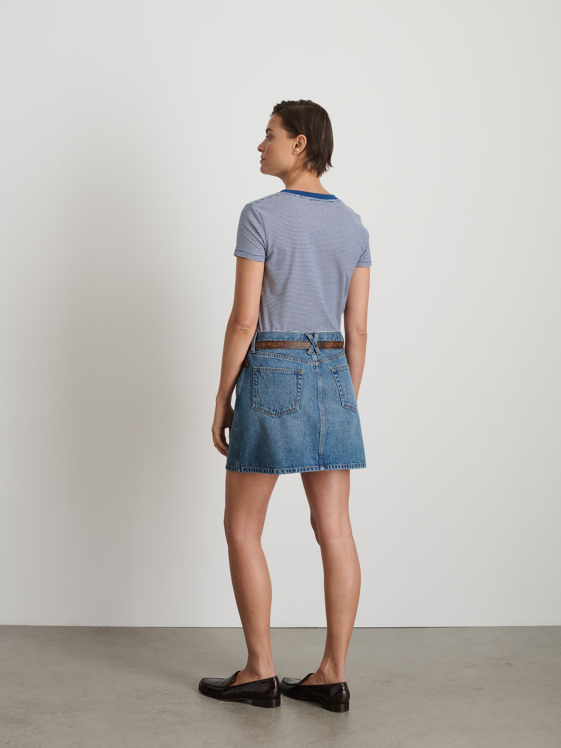 Alex Mill Andie Mini Skirt in Denim Copenhagen Medium Wash