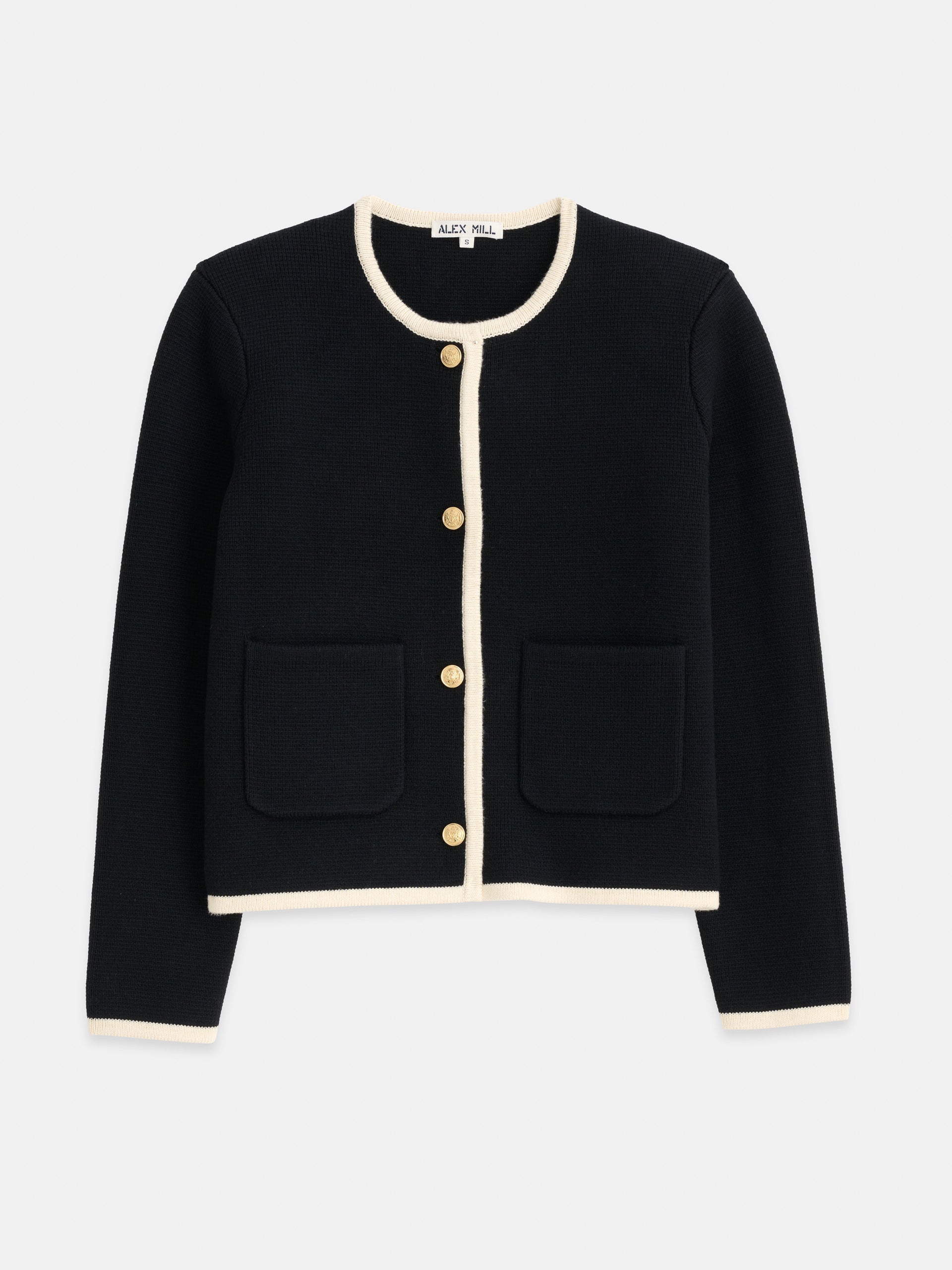 Alex Mill Paris Sweater Jacket Black/Ivory
