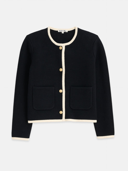 Alex Mill Paris Sweater Jacket Black/Ivory