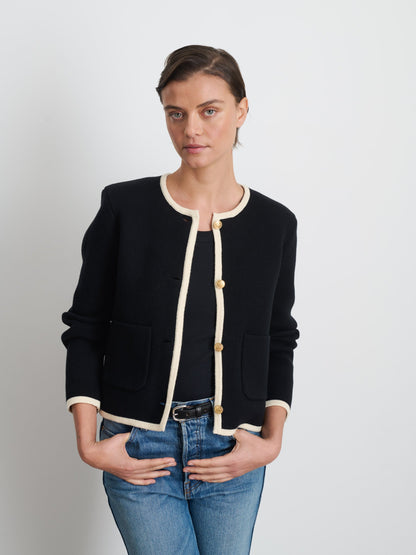 Alex Mill Paris Sweater Jacket Black/Ivory