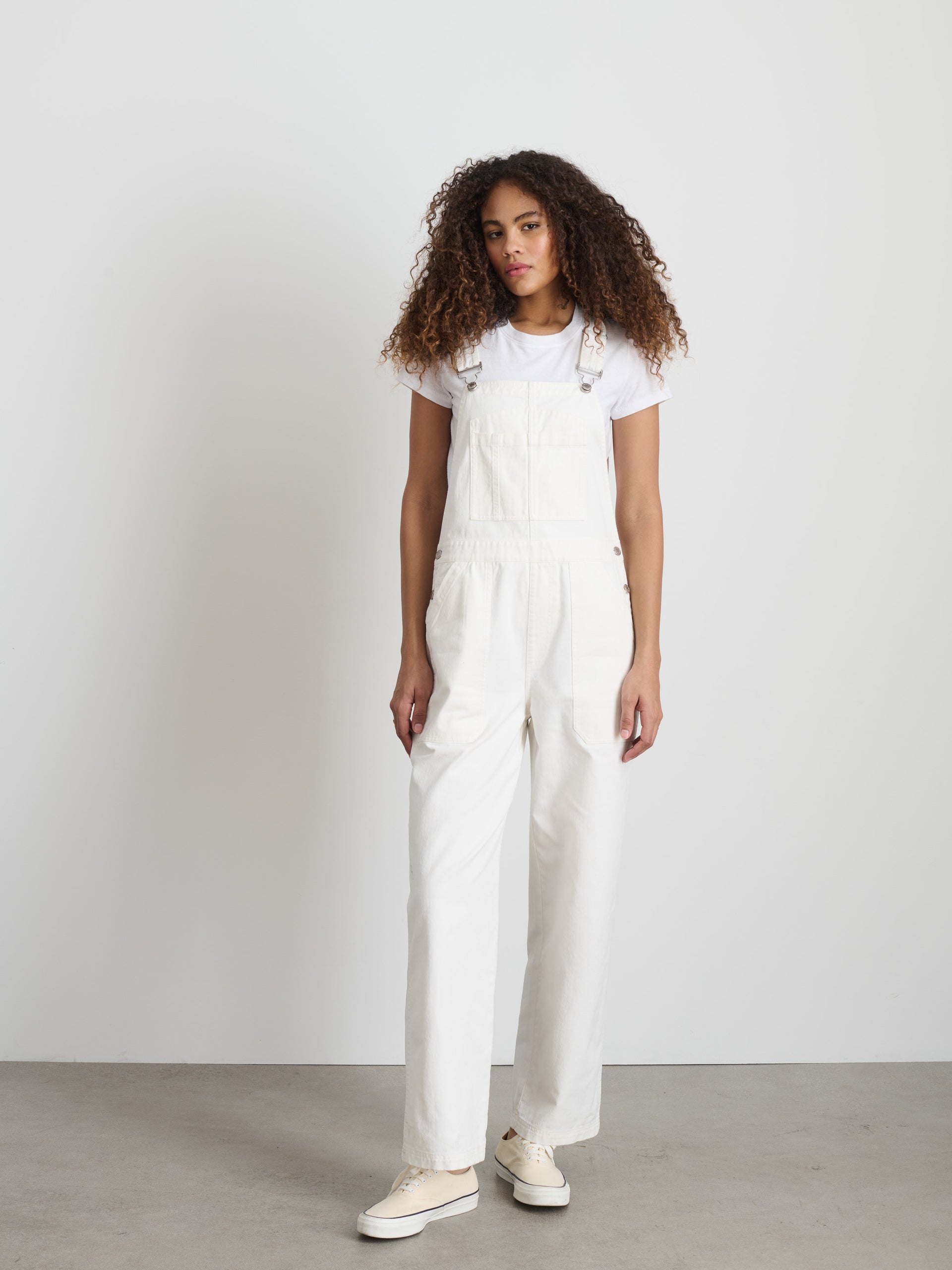 Alex Mill Lili Overall in White Denim White