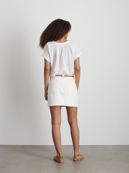 Alex Mill Andie Mini Skirt in White Denim White
