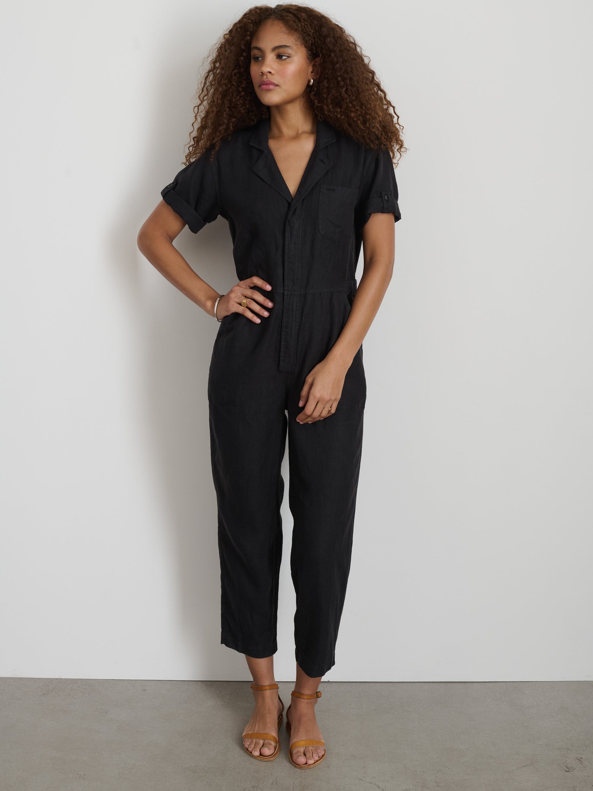 Alex Mill Jumpsuit in Linen Black