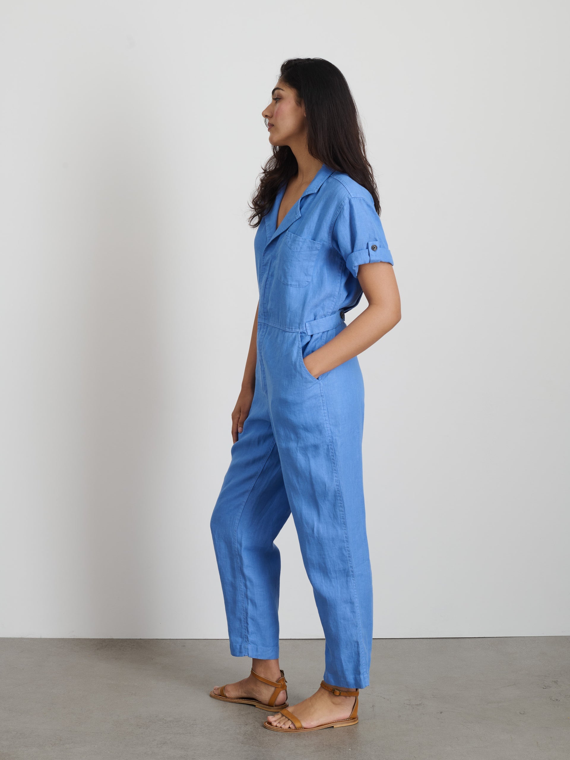 Alex Mill Jumpsuit in Linen French Blue