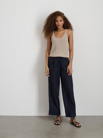 Alex Mill Riley Pant In Linen Dark Navy