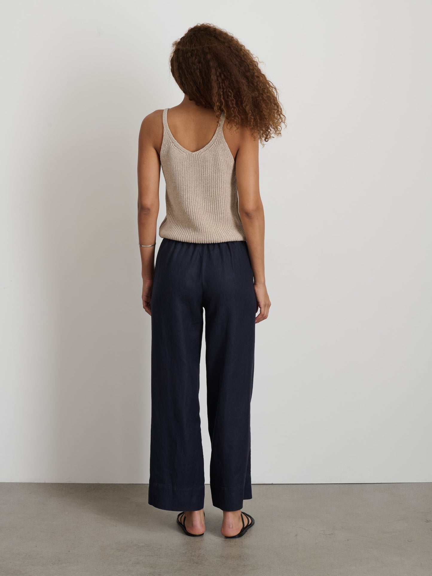 Alex Mill Riley Pant In Linen Dark Navy