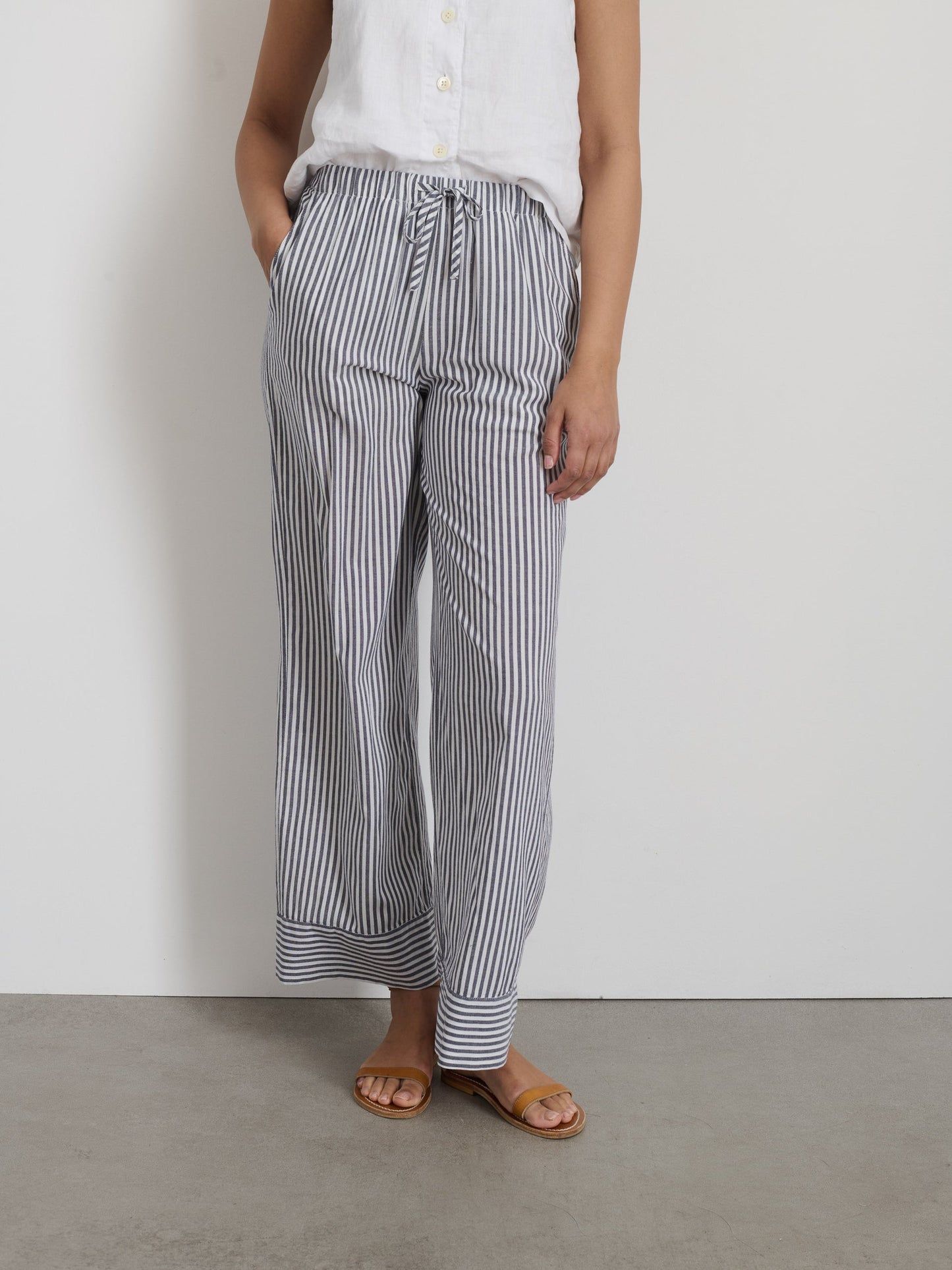 Alex Mill Riley Pant In Stripe Blue/White