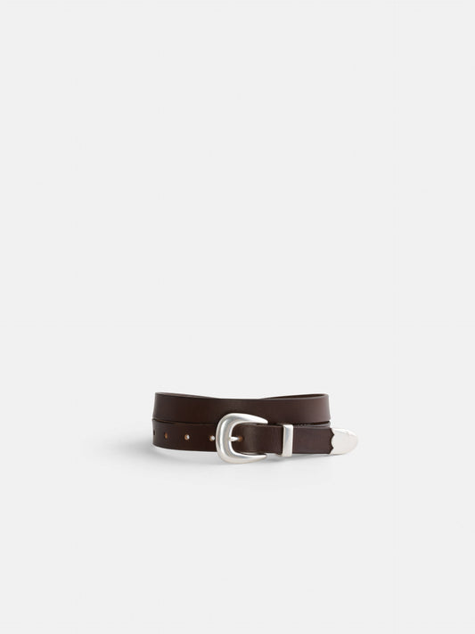 Alex Mill Maximum Henry Slim 3 Piece Belt Dark Brown