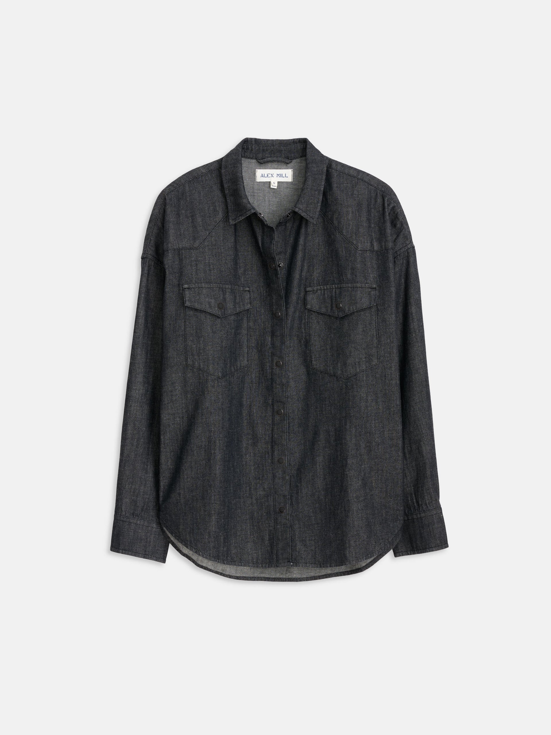 Alex Mill Santa Fe Shirt in Black Denim Black Wash