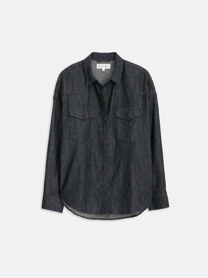 Alex Mill Santa Fe Shirt in Black Denim Black Wash