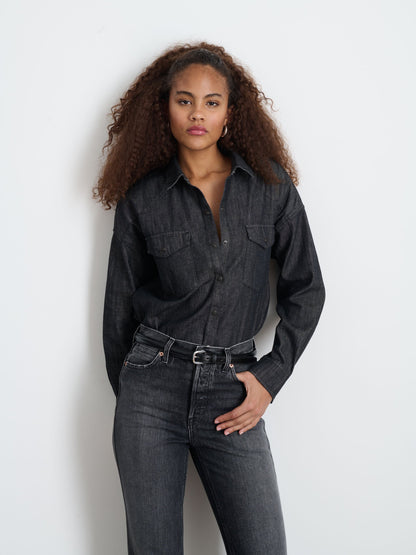 Alex Mill Santa Fe Shirt in Black Denim Black Wash