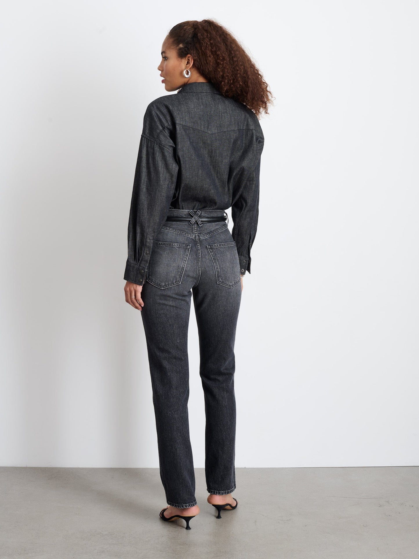 Alex Mill Santa Fe Shirt in Black Denim Black Wash