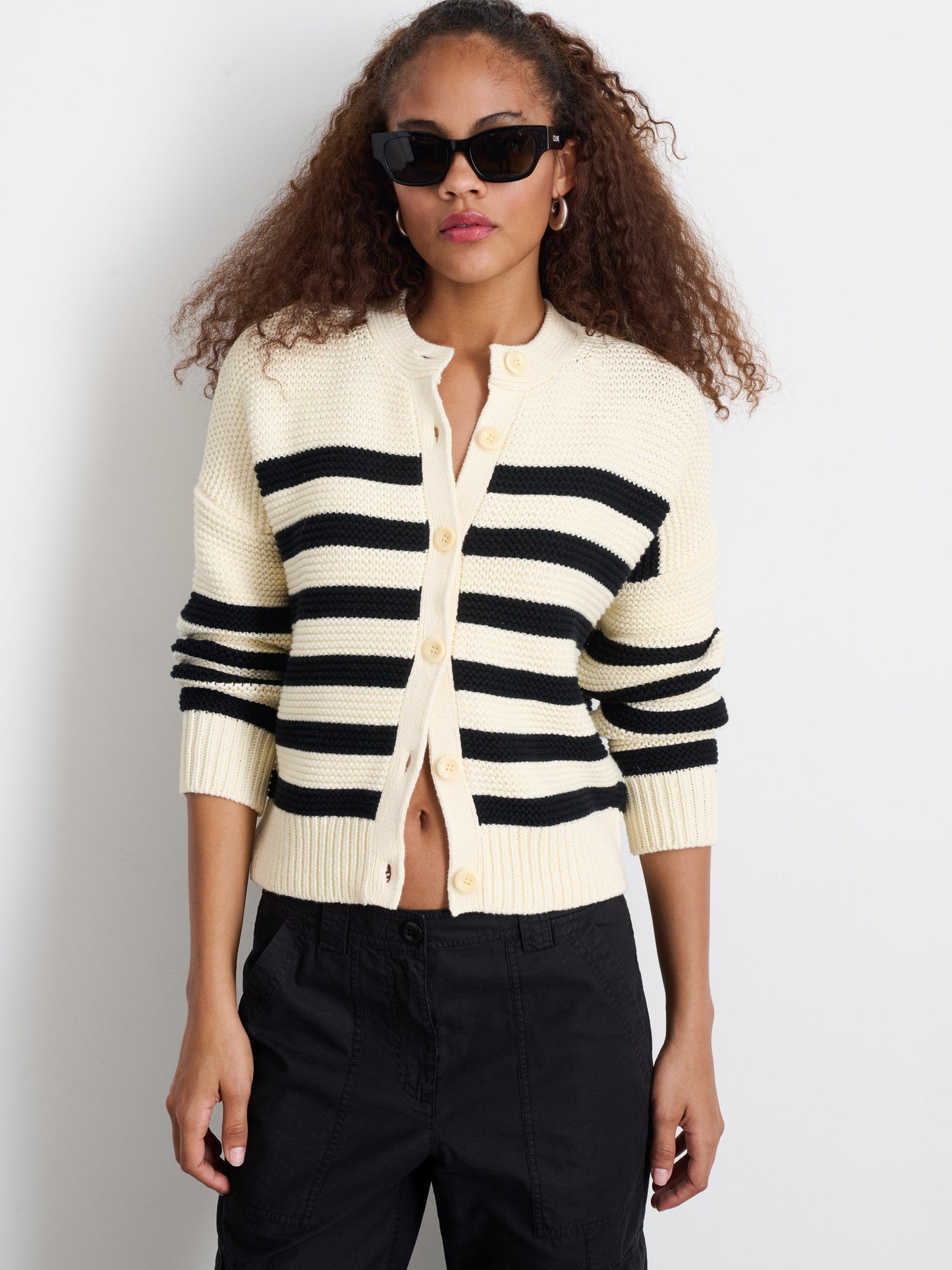 Alex Mill Nico Striped Cardigan in Cotton