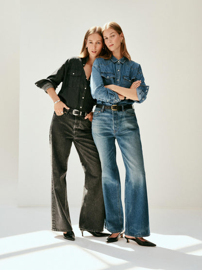 Alex Mill Alek Relaxed Wide Leg Jean Seattle Black Wash