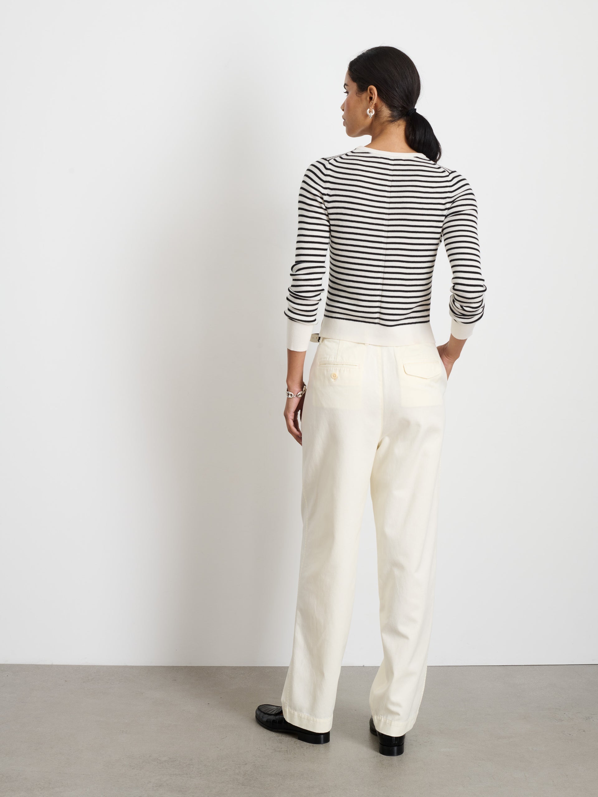 Alex Mill Ava Striped Sweater Tee Ivory/Black