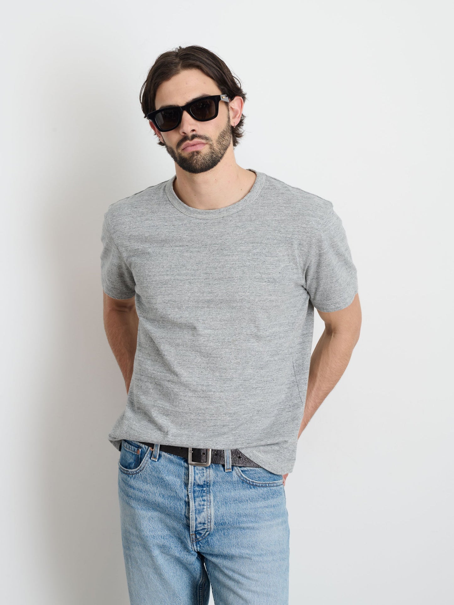 Alex Mill Standard T-Shirt In Slub Cotton Heather Grey