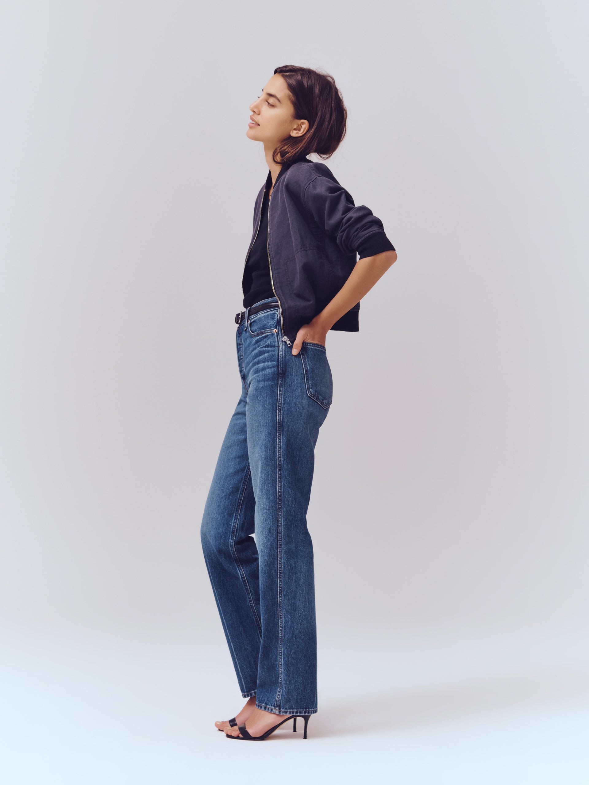 Alex Mill Carla High Rise Straight Jean Vintage Dark Indigo