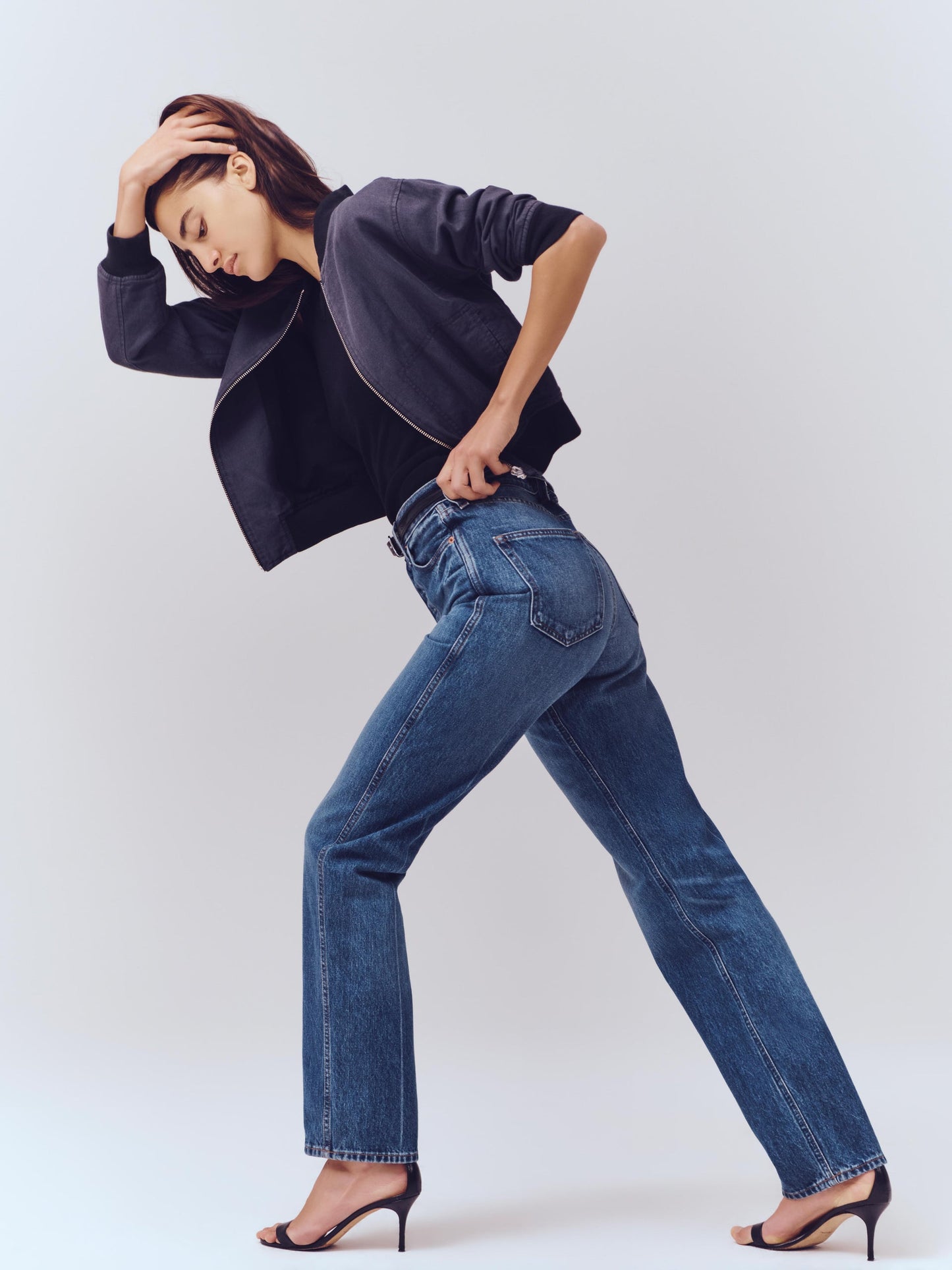 Alex Mill Carla High Rise Straight Jean Vintage Dark Indigo