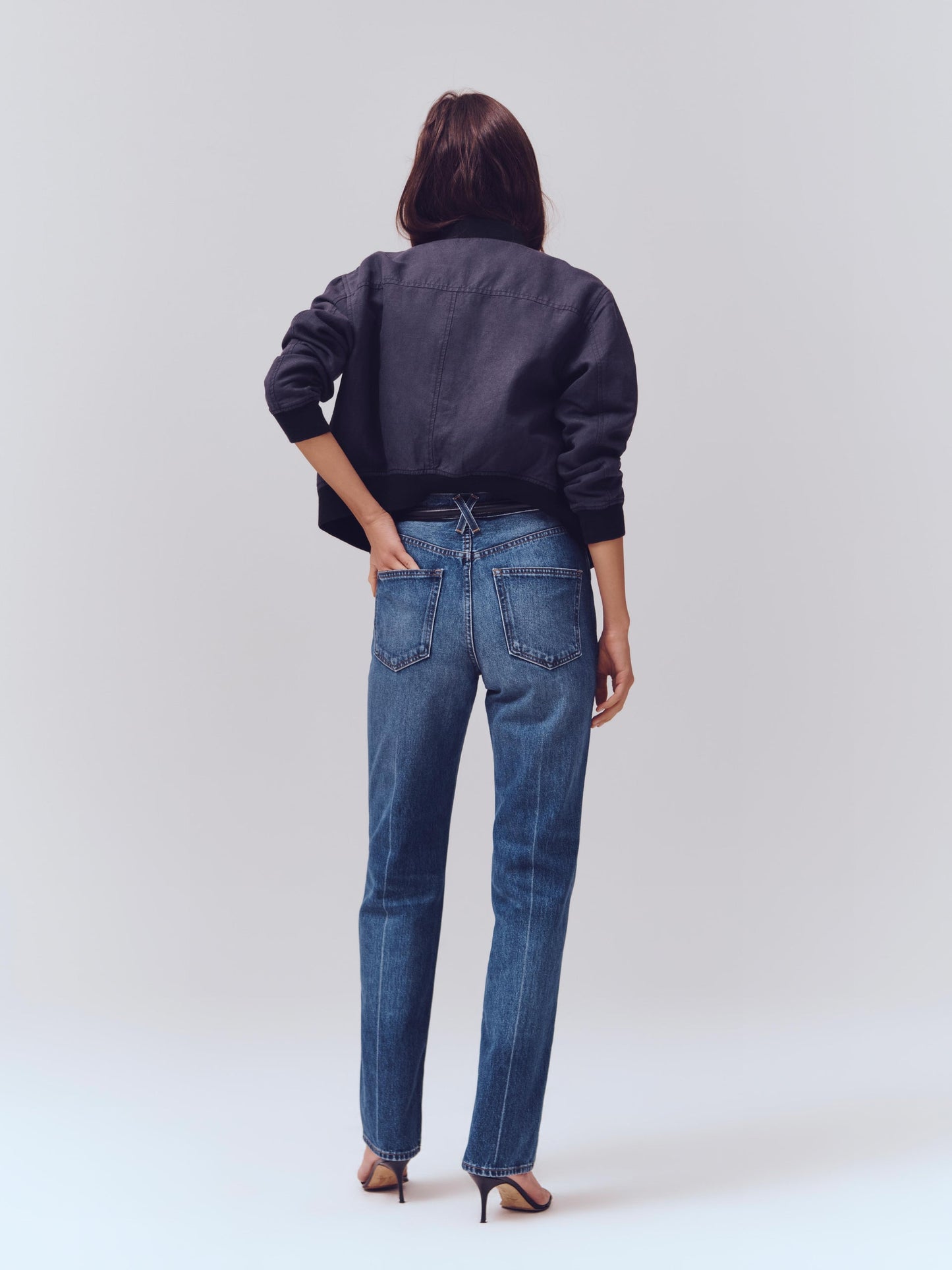 Alex Mill Carla High Rise Straight Jean Vintage Dark Indigo