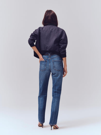 Alex Mill Carla High Rise Straight Jean Vintage Dark Indigo