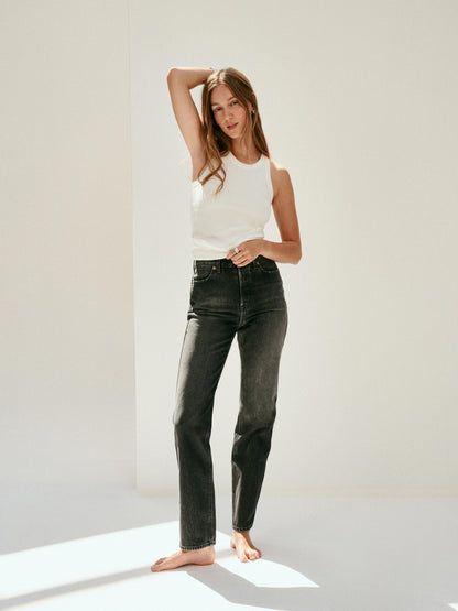 Alex Mill The Carla High Rise Straight Zurich Black Wash