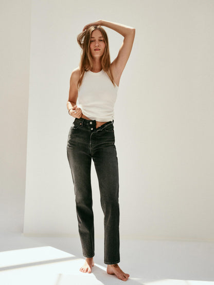 Alex Mill The Carla High Rise Straight Zurich Black Wash