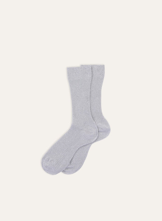 Alex Mill Maria La Rosa Lurex Socks Silver