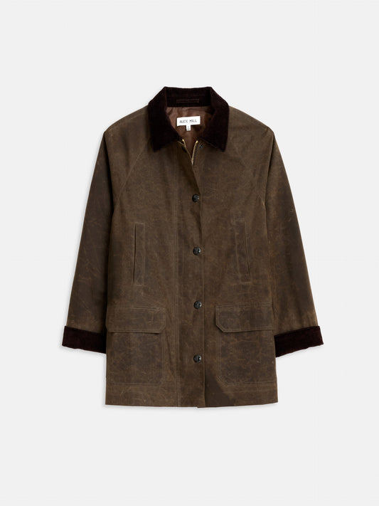 Alex Mill Chiltern Street Jacket In Waxed Cotton Brown