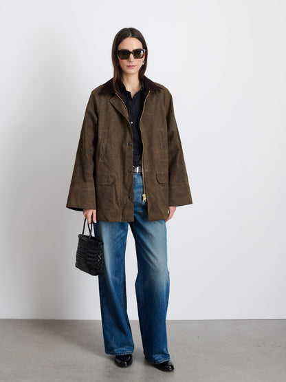 Alex Mill Chiltern Street Jacket In Waxed Cotton Brown