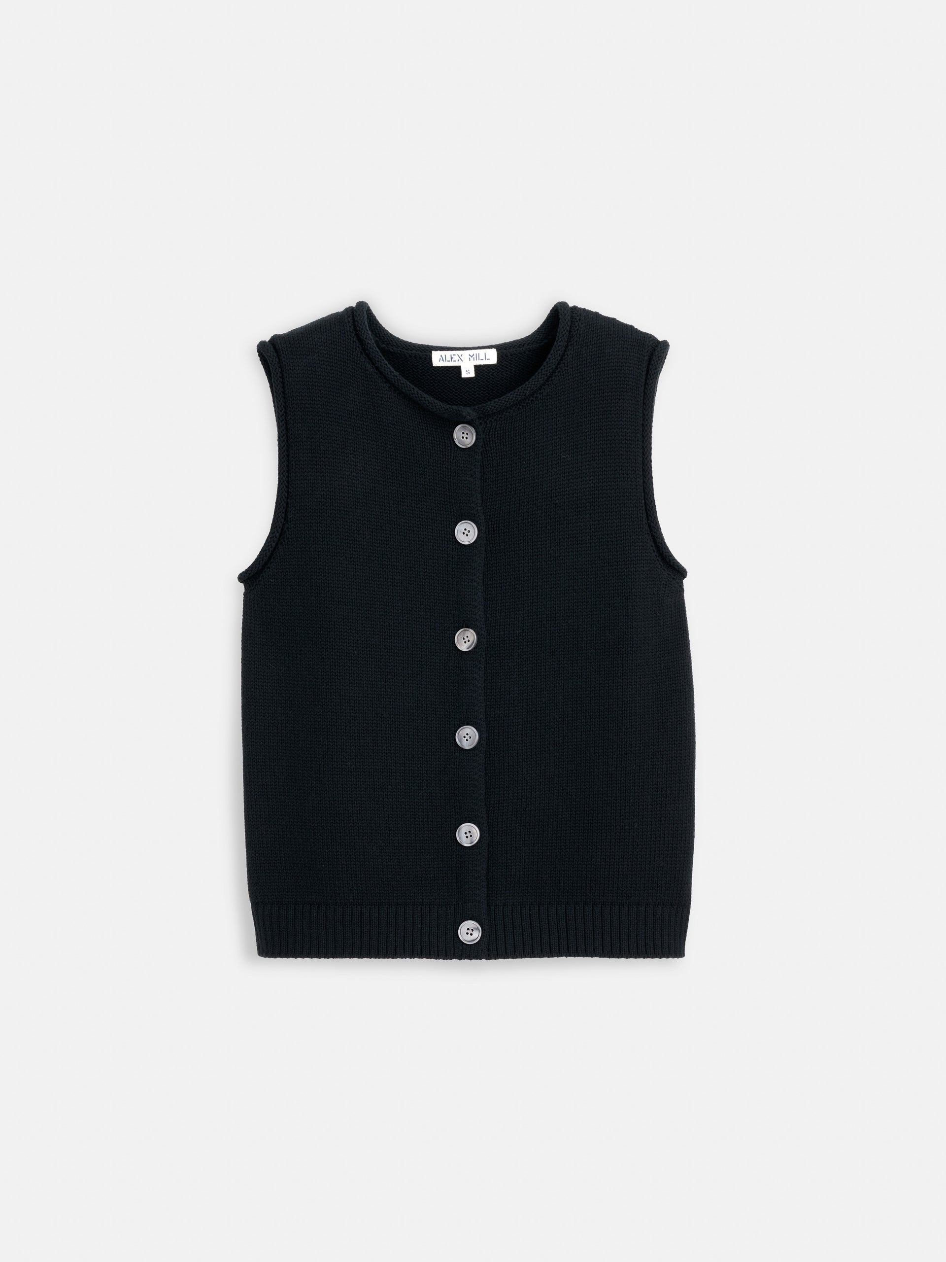 Alex Mill Bridget Vest in Cotton Black