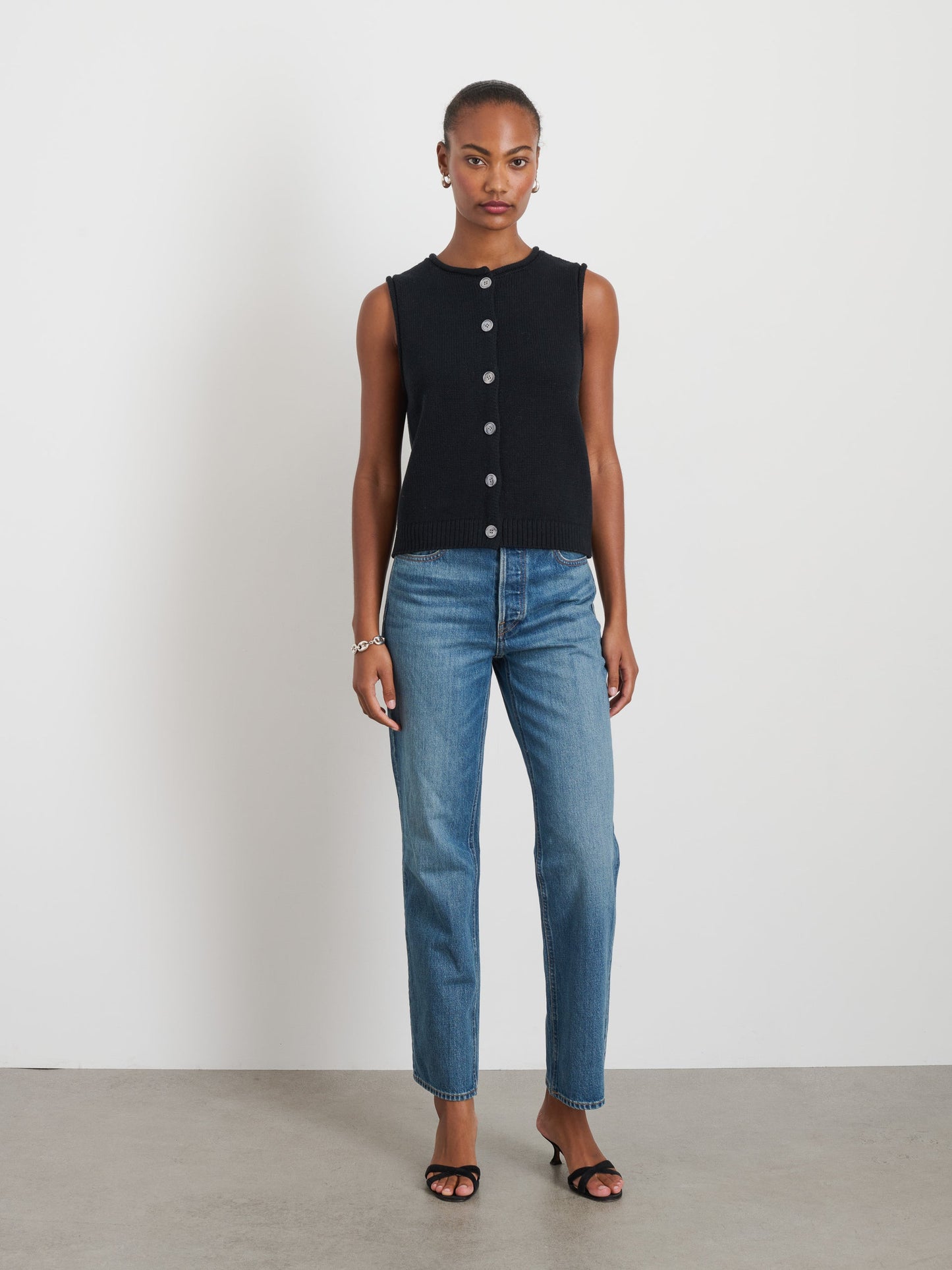 Alex Mill Bridget Vest in Cotton Black